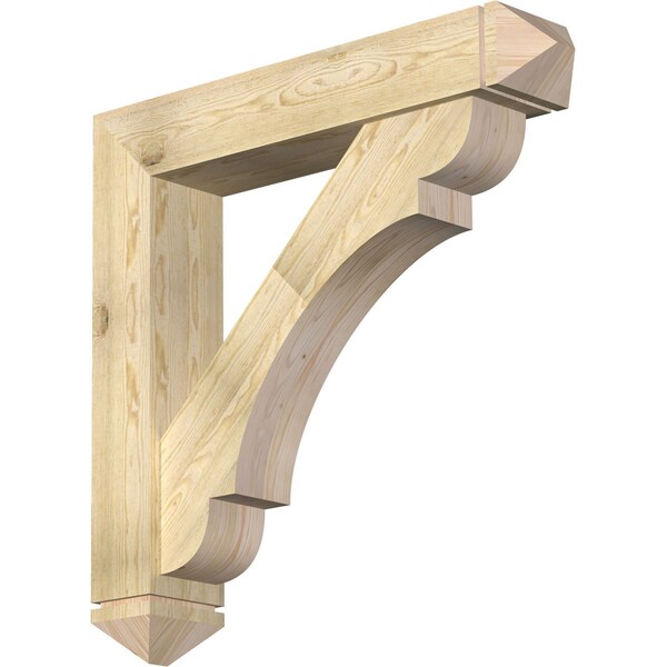 Ekena Millwork Olympic Arts and Crafts Rough Sawn Bracket w/ Offset Brace, Douglas Fir, 8"W x 42"D x 42"H BKT0806X42X42OLY03RDF - main